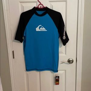 Quicksilver Rash Guard Sz Large Blue/Black - NWT